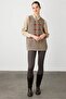 Women's O-Neck Front Embroidered Wool Vest K.Beige - 4