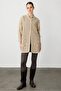 Women's O-Neck Floral Long Wool Vest K.Beige - 6