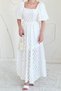 White Balloon Sleeve Detailed Lined Dress - 2
