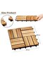 FFD Pack of 10 Wooden Decking Tiles – Interlocking Waterproof Hardwood Floor Tiles - 2