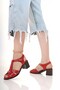 Genuine Leather Women's Daily Heeled Sandals Dd0235 - 2
