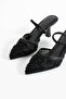 Paris Black Pearl Embroidery Detailed Heeled Mesh Women's Shoes - 3