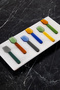 Set of 6 Colorful Glass Spoons Borosilicate Glass Prismatic Mouth Ice Cream Spoon Heat Resistant - 5