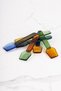 Set of 6 Colorful Glass Spoons Borosilicate Glass Prismatic Mouth Ice Cream Spoon Heat Resistant - 6