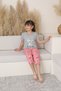 Mother Daughter Short Sleeve Crew Neck Kuala Printed Gray Color Girls Pajamas Set - 2