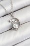 Silver Steel Pearl Detail Crescent Rabbit Style Necklace for Elegant Woman - 2