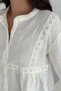 Women's White Judge Collar Lace Detail Embroidery Embroidered Woven Blouse Long Sleeve Stylish Design - 3