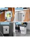 Hanging Trash Can with Lid Wall-Mounted 2.4 Gallon Kitchen Garbage Bin for Counter Top - 2