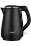 Electric Kettle 1L, With Open Lid Opening Function, Double Layered, Boil Dry Protection, Bla