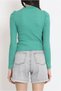Women's Ribbed Camisole Princess Sleeve Body Dark Green - 2