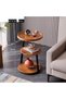 End Table, Round Living Room Sofa Side Table, Metal Bedside Desk Stand, Movable Nightstand, Modern C - 7