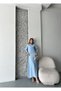 U-Neck Rope Strap Flowy Maxi Dress Mid-Length Shirt Dress Shirt Double Modal Suit - 7