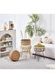 FFD Handmade Natural Ottoman Footrest with 3 Metal Legs | Round Vanity Stool with Tassel - 7