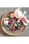 Handmade Rattan Tray Set of 2 with Mother-of-Pearl Inlay Round Boho Decorative Trays - 4