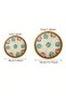 Handmade Rattan Tray Set of 2 with Mother-of-Pearl Inlay Round Boho Decorative Trays - 7