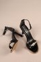 Virely Stone Belt Buckle Heeled Shoes Black - 5