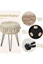 FFD Handmade Natural Ottoman Footrest with 3 Metal Legs | Round Vanity Stool with Tassel - 8