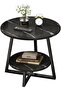 2-Layer Round Coffee Table,End Tables for Living Room, Side Tables, Sturdy and Easy Assembly,Double- - 4