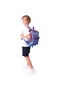 Kids Four Compartment Boys' Blue Red Primary School Bag with Silicone Accessories - 5