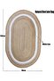 FFD Jute Rug Carpet Oval Jute Rug with White Line Design Floor Mat Carpet Jute Door Mat for Decor - 2