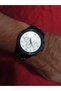 Steel Black Cord Men's Wrist Watch-Black Color Case - White Dial 6041 - 3