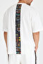Men's White Back Garnished T-Shirt Oversize