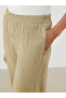Lcwaikiki Classic Khaki Elastic Waist Textured Women's Trousers - 3