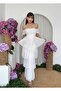 White Chiffon Layered Dress with Tie Detail - 4