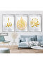 Amazing | Islamic Set Ayetel Course Combination | Framed Glass Table 3 Pieces Vertical