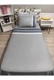 4 Pieces of Laurel Bordured (100% Cotton 120X200 Fitted Sheet) Single Pique Bedspread Set - 4