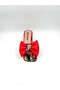 Women's Daily Heeled Slippers Soft Bow Genuine (Red Color Print) Red Leather - 3