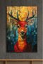 Mosaic Style Colorful Deer Design Glass Painting - 2