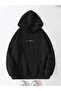 Statue Of Liberty Printed Unisex Oversize Black Hooded Kangaroo Pocket Sweatshirt - 2