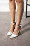 White Skin Heeled Shoes - 3