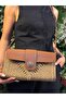 Capri Straw Look Leather Blend Stylish Shoulder Crossbody Bag - 6