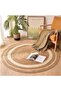 FFD 100x100cm Handwoven Round Jute Rug – Eco-Friendly Boho Braided Carpet for Living Room, Bedroom - 4