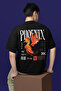 Phoneix Printed Unisex Oversize Cut 100% Cotton Soft Textured Crew Neck Black T-Shirt