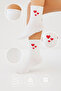 Bamboo Women's Elasticless White Socket Seamless Heart Patterned Socks 3 Pack Socks That Don'T Squeeze/ Don'T Leave Marks - 2