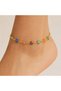 Women's Anklet with Colorful Evil Eye Beads and Flower Detail – Summer Foot Jewelry