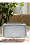 Silver Gray Lame Color Laser Snake Pattern Evening Dress Bag Night Wedding Wedding Engagement Graduation Portfolio - 7