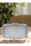 Silver Gray Lame Color Laser Snake Pattern Evening Dress Bag Night Wedding Portfolio - 6