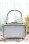 Silver Gray Lame Color Laser Snake Pattern Evening Dress Bag Night Wedding Wedding Engagement Graduation Portfolio - 3