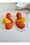 Orange Color Flower Model Wicker Earrings Acr5685 - 2