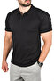 Black Large Size Polo Collar T-Shirt Breathable Cotton Fabric Oversized Men's T-Shirt 2504349