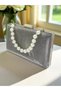 Anthracite Gray Platinum Color Laser Snake Pattern Women's Evening Dress Bag Evening Bag Portfolio - 3