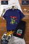Children's Unisex “Dino Racer“ Special Printed Crew Neck T-Shirt - Shorts Set