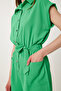 Polo Neck Mini Woven Jumpsuit Lpb0006 Green - 4
