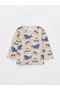 Lcw Baby Beige Crew Neck Long Sleeve Print Baby Boy Pajamas Set - 2
