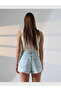 Women's Ripped Detailed Short Denim Shorts - 4