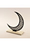 قاعدة حجرية بتصميم هلال رمضان، أسود، 32*6*30 سم